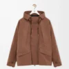 Short parka in technical cotton Toffee Short parka in technical cotton Toffee