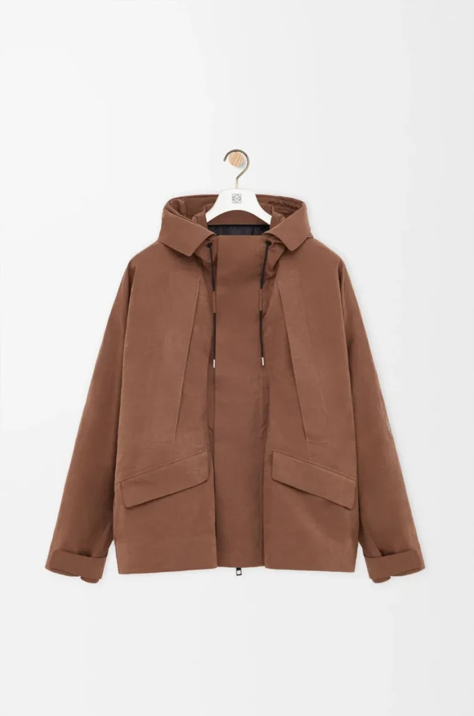 Short parka in technical cotton Toffee Short parka in technical cotton Toffee