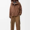 Short parka in technical cotton Toffee Short parka in technical cotton Toffee