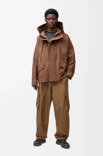 Short parka in technical cotton Toffee
