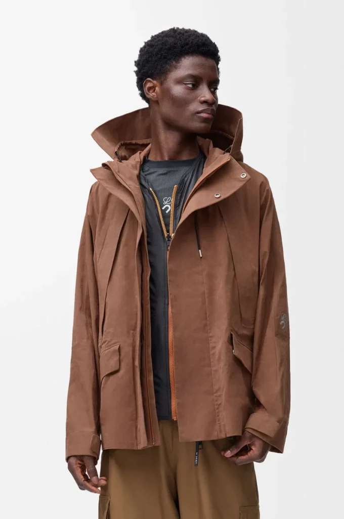 Short parka in technical cotton Toffee Short parka in technical cotton Toffee