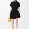 Short sleeve dress in cotton and silk Black Short sleeve dress in cotton and silk Black