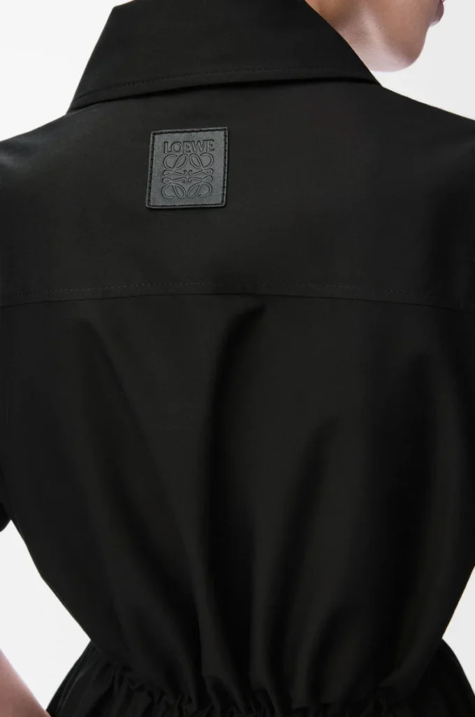 Short sleeve dress in cotton and silk Black Short sleeve dress in cotton and silk Black