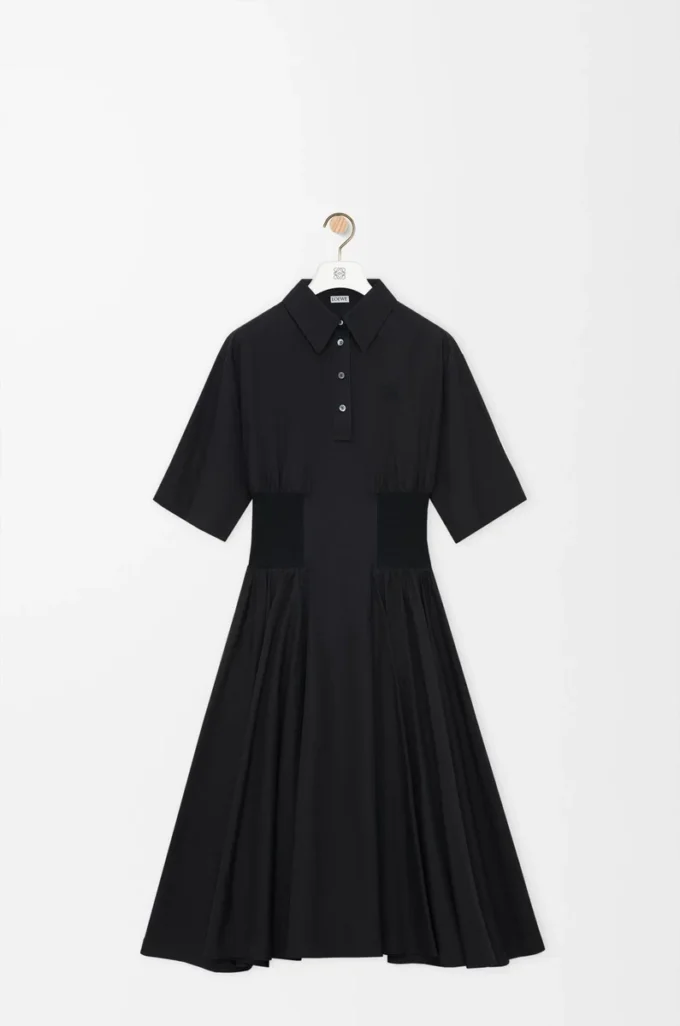 Short sleeve dress in cotton Black Short sleeve dress in cotton Black