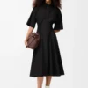 Short sleeve dress in cotton Black Short sleeve dress in cotton Black