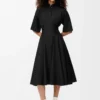 Short sleeve dress in cotton Black Short sleeve dress in cotton Black