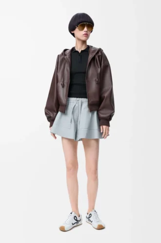 Short sleeve polo sweater in cashmere and silk Black