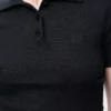 Short sleeve polo sweater in cashmere and silk Black Short sleeve polo sweater in cashmere and silk Black