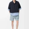Short sleeve shirt in cotton Dark Navy/Light Blue