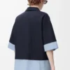Short sleeve shirt in cotton Dark Navy/Light Blue