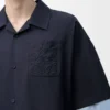Short sleeve shirt in cotton Dark Navy/Light Blue