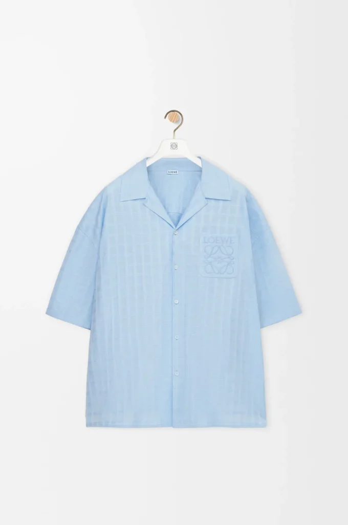 Short sleeve shirt in cotton Light Blue Short sleeve shirt in cotton Light Blue