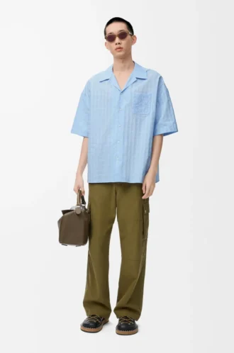 Short sleeve shirt in cotton Light Blue Short sleeve shirt in cotton Light Blue