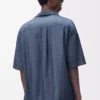 Short sleeve shirt in cotton Washed Blue