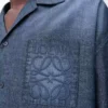 Short sleeve shirt in cotton Washed Blue