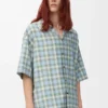 Short sleeve shirt in wool blend Light Blue/White Short sleeve shirt in wool blend Light Blue/White