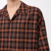 Short sleeve shirt in wool blend Orange/Black