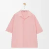 Short sleeve shirt in wool Coral Short sleeve shirt in wool Coral