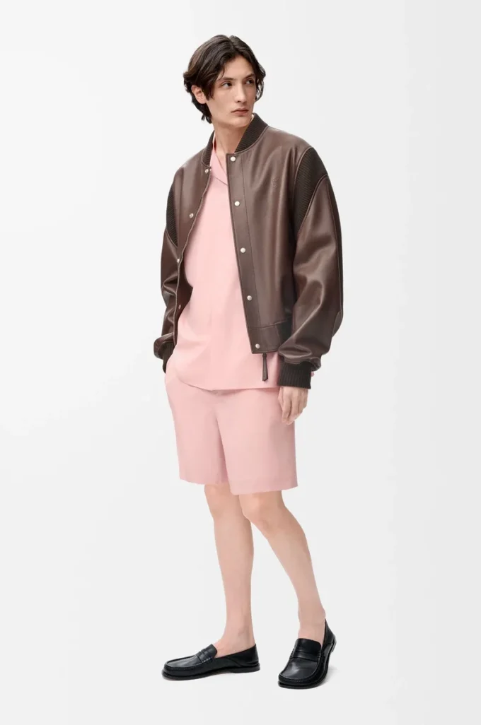Short sleeve shirt in wool Coral Short sleeve shirt in wool Coral