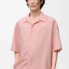Short sleeve shirt in wool Coral Short sleeve shirt in wool Coral