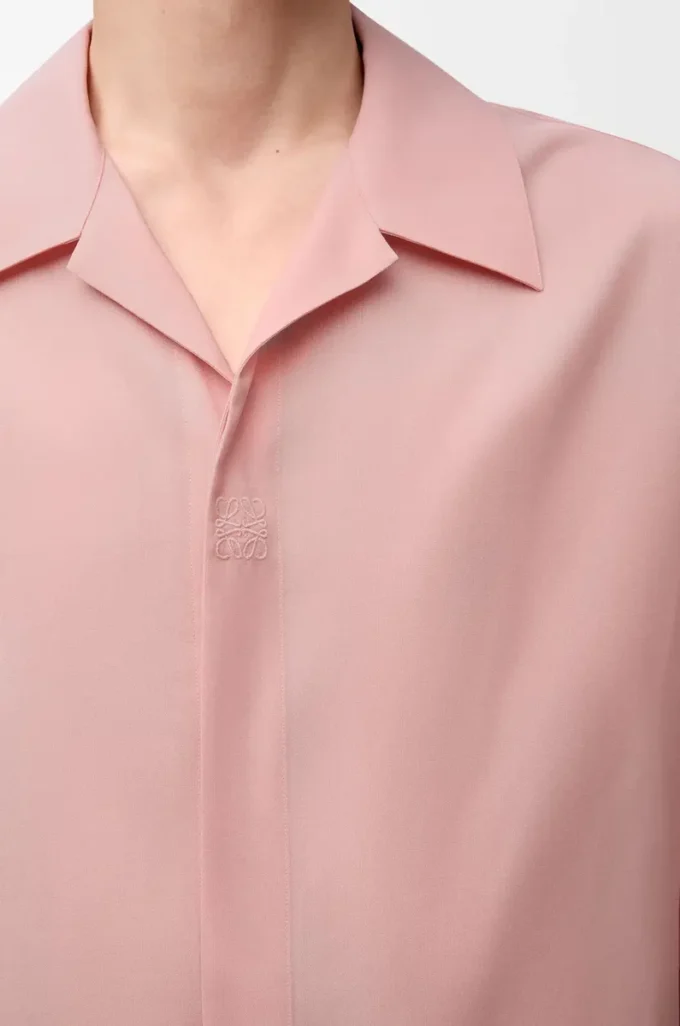 Short sleeve shirt in wool Coral Short sleeve shirt in wool Coral