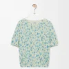 Short sleeve sweater in cotton blend White/Blue