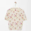 Short sleeve sweater in cotton blend White/Pink Short sleeve sweater in cotton blend White/Pink