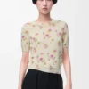 Short sleeve sweater in cotton blend White/Pink Short sleeve sweater in cotton blend White/Pink