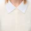 Short sleeve sweater in mohair blend White Short sleeve sweater in mohair blend White