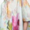 Short sleeve trapeze shirt in cotton and silk Light Blue/Multicolor Short sleeve trapeze shirt in cotton and silk Light Blue/Multicolor