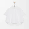 Short sleeve trapeze shirt in cotton White Short sleeve trapeze shirt in cotton White