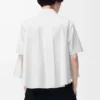 Short sleeve trapeze shirt in cotton White Short sleeve trapeze shirt in cotton White