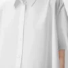 Short sleeve trapeze shirt in cotton White Short sleeve trapeze shirt in cotton White