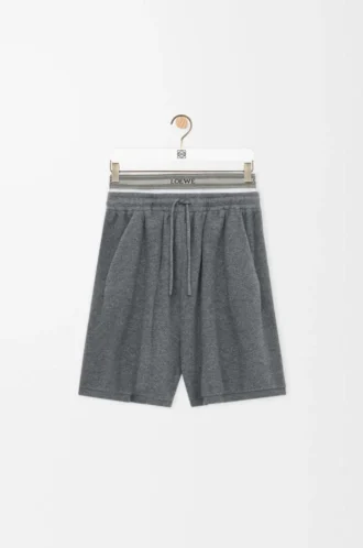Shorts in wool blend Grey Melange/White