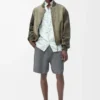 Shorts in wool blend Grey Melange/White