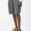 Shorts in wool blend Grey Melange/White