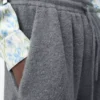 Shorts in wool blend Grey Melange/White