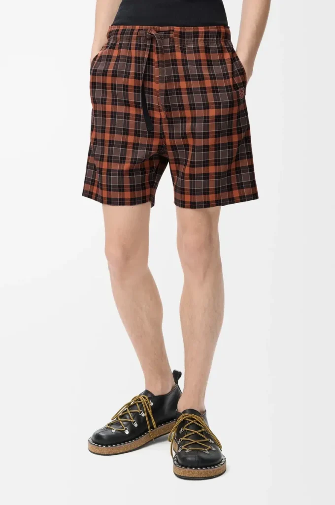 Shorts in wool blend Orange/Black