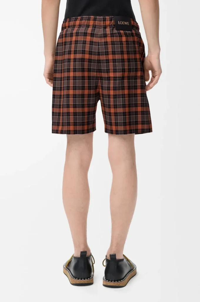 Shorts in wool blend Orange/Black