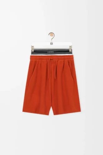 Shorts in wool blend Orange/White