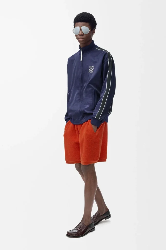 Shorts in wool blend Orange/White