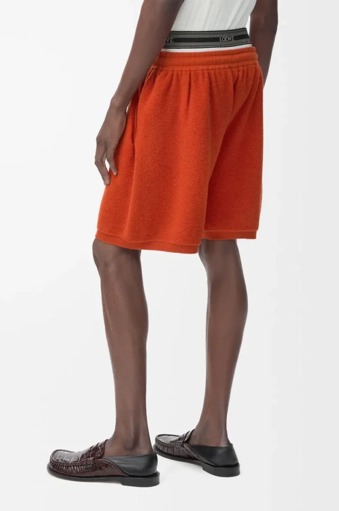 Shorts in wool blend Orange/White