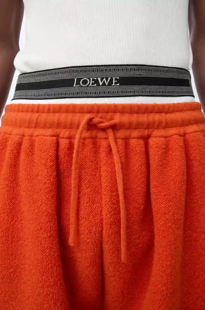 Shorts in wool blend Orange/White