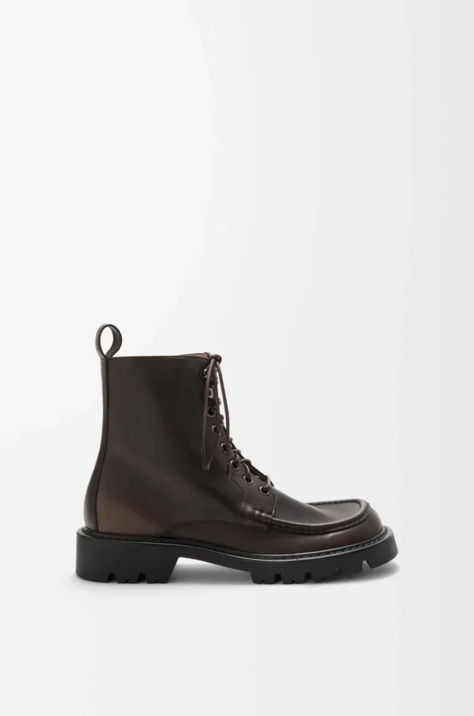 Sierra combat ankle boot in brushed-off calfskin Dark Brown Sierra combat ankle boot in brushed-off calfskin Dark Brown
