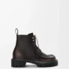 Sierra combat ankle boot in brushed-off calfskin Dark Brown