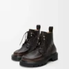 Sierra combat ankle boot in brushed-off calfskin Dark Brown