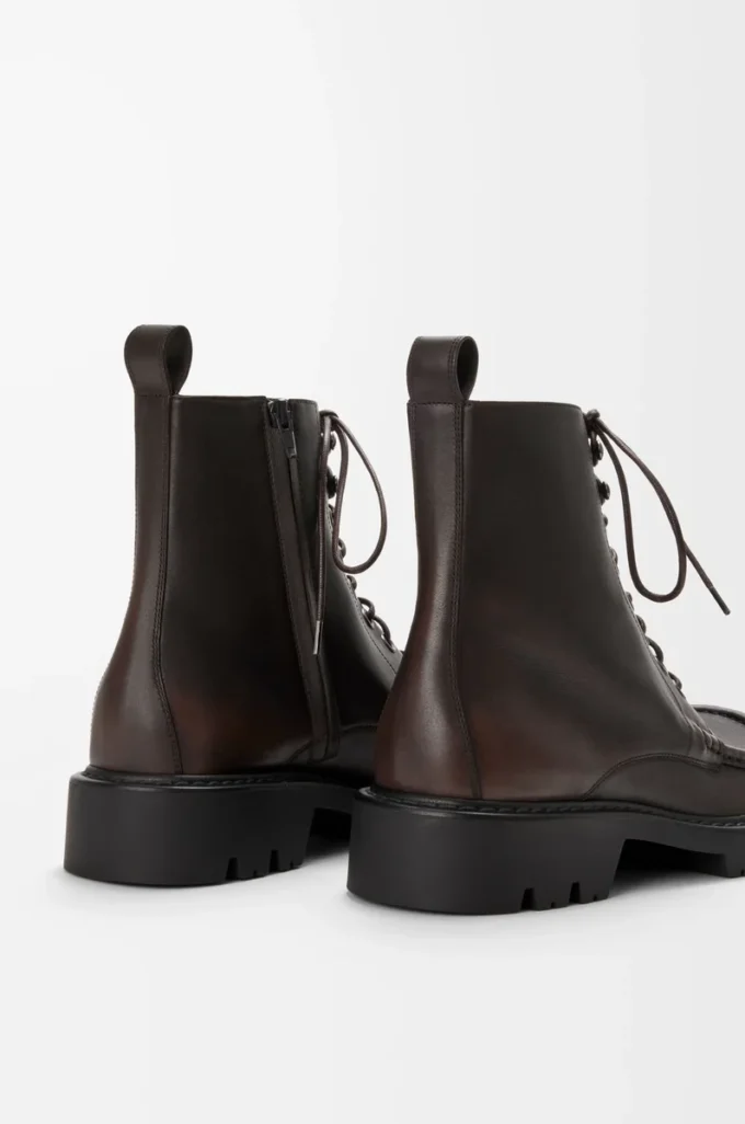 Sierra combat ankle boot in brushed-off calfskin Dark Brown Sierra combat ankle boot in brushed-off calfskin Dark Brown