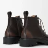 Sierra combat ankle boot in brushed-off calfskin Dark Brown