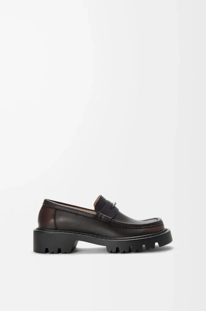 Sierra loafer in brushed-off calfskin Dark Brown Sierra loafer in brushed-off calfskin Dark Brown