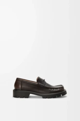 Sierra loafer in brushed-off calfskin Dark Brown